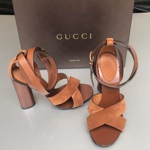 Gucci leather and suede heels